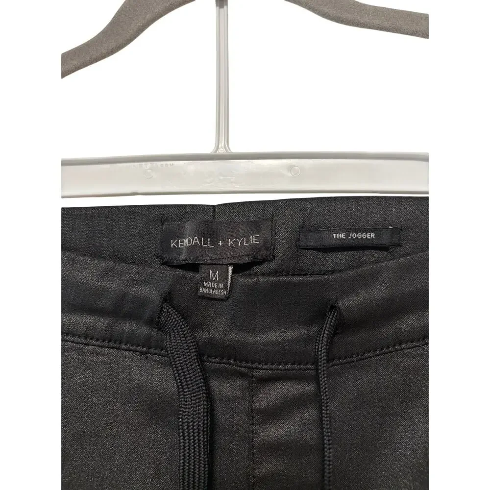 Kendall + Kylie The Jogger Black Coated Skinny Pants M - Picture 3 of 11
